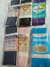 Lot Of 6 Vintage Seam Binding &amp; Hem Facing Boiltex &amp; Wrights - £5.42 GBP