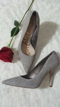 Sam Edelman Dean  Women&#39;s  Gray Leather Studded Heels Pointy Toe Pumps S... - $79.10