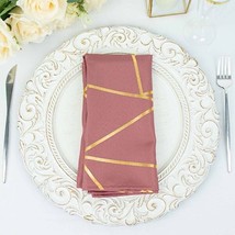 5 Cinnamon Rose 20&quot;&quot; Polyester Napkins Geometric Pattern Party Decorations Gift - £8.14 GBP