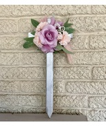 Cemetery flowers, cemetery decoration, roses memorial flowers, cross mem... - $26.00