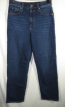 Muji Women&#39;s High Rise Relaxed Wide Cut Whiskered Dark Wash Jeans Size 25 - £23.50 GBP