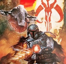 1996 Star Wars Art Print Dave Dorman Boba Fett Shoulder Emblem Vintage D... - $29.99