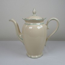 Rosenthal Viktoria Fine China Coffee Pot with Lid Aqua Band Verge Vintage - £89.59 GBP