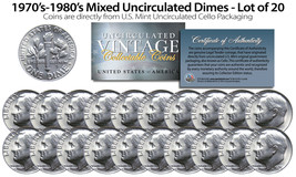 1970&#39;s-1980&#39;s DIMES Mixed Uncirculated Coins Direct US Mint Cello Packs (QTY 20) - $12.16