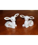 Lot 2x Vtg CHASE Japan Deer Fawn White Gold Porcelain 3” Figurine Big Ea... - $248.63 MXN