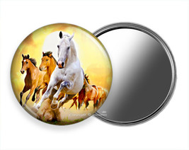 Wild Lipizzan Stallion Brown Horses Hd Pocket Hand Purse Makeup Mirror Gift Idea - £10.98 GBP+