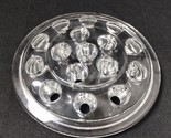 Vintage Large Clear Glass Flower Frog Round With 16 Holes 4.5&quot; Fitter 5&quot;... - $12.86