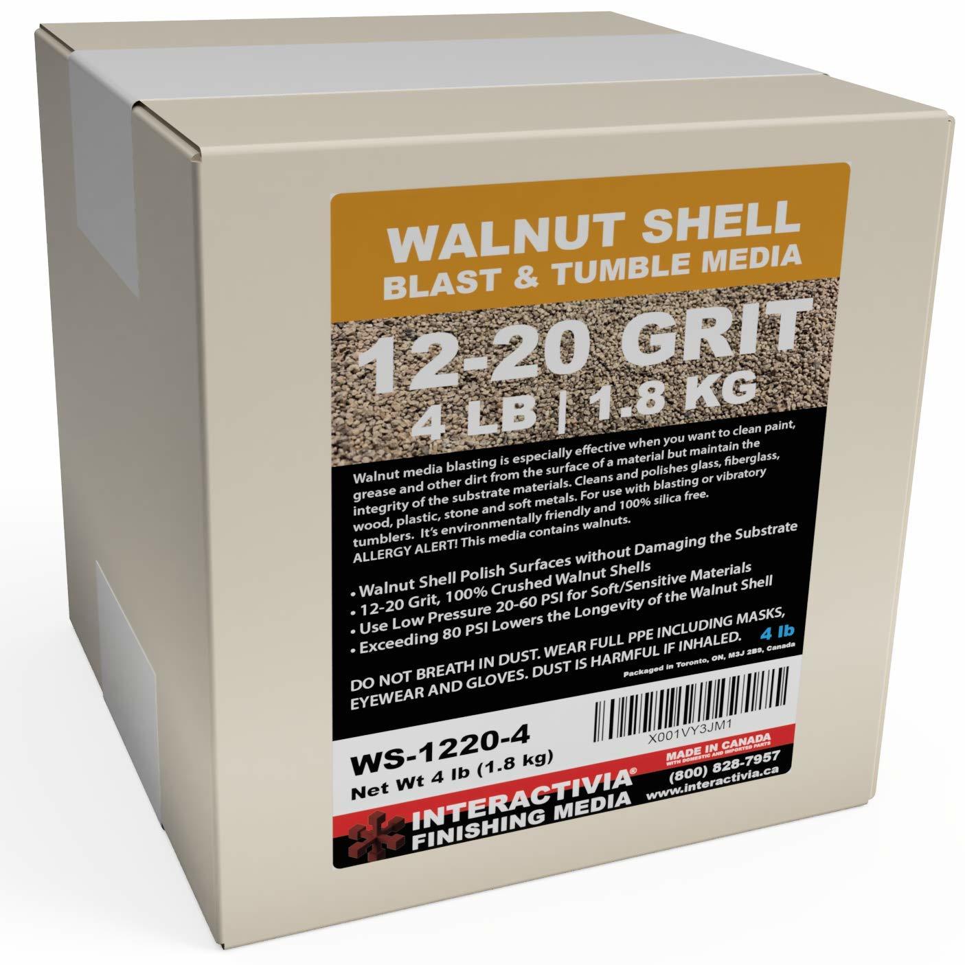 1.8 kg or 4 lb Ground Walnut Shell Media Abrasive 12-20 Grit for Tumbling, - $33.99