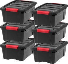 Iris Usa 12 Qt. Plastic Storage Bin Container With Durable Lid And Secure, Black - £38.36 GBP