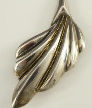 VINTAGE Jewelry Sterling Silver Taxco Mexico LATON TR-184 Abstract Leaf Brooch - £58.72 GBP