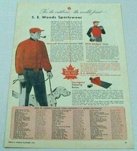 1954 Print Ad S.E. Woods Sportswear Nimrod Jacket Hunting Vest Canada &amp; USA - £10.12 GBP