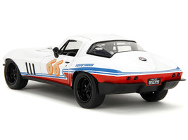1966 Chevrolet Corvette #66 &quot;Racing Spirit&quot; White with Graphics &quot;Bigtime Muscle&quot; - £31.47 GBP