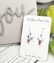 Silver Rudolph Earrings handcrafted - £15.44 GBP