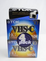 New Sealed 4-Pack TDK VHS-C 30 minute Cassette Tapes fro Camcorder - £11.36 GBP