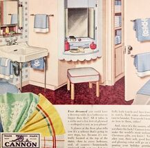 1947 Cannon Bathroom Towel Sets Linens Advertisement Decor Furnishing DW... - €21,45 EUR