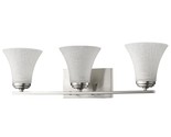 Three Light Silver Wall Fixture with Tapered Glass Shade - $193.84