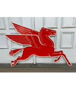 Mobil Gas Right Flying Red Horse Pegasus Metal Heavy Steel Sign Extra La... - $249.99