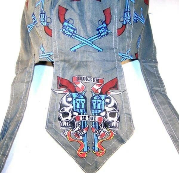 SMOKEM GUNS SKULLS  BANDANNA SKULL CAP #219 BIKER hat - $2.84
