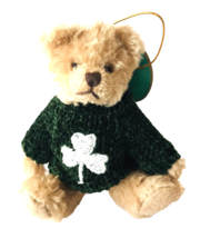 Bearington Lucky Plush Bear Ornament 4.5&quot; Irish Shamrock Tag St Patricks... - £13.64 GBP