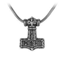 Alchemy Gothic P338  Bindrune Hammer Pendant Necklace Thor - £23.77 GBP
