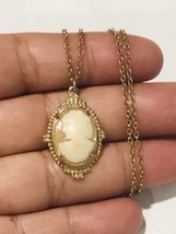 antique gold filled cameo necklace - £50.76 GBP
