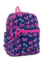 Ribbon Patterned Navy Blue 4-Compartment Washable Girls Primary School Backpack - £57.34 GBP