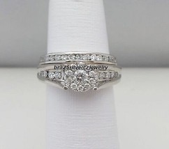 2Ct Round Cut Diamond Engagement Wedding Ring Set 14K White Gold Over Bridal Set - £68.81 GBP