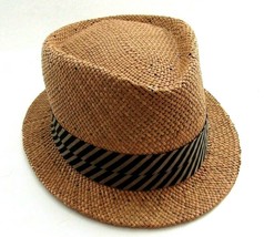 Fedora Straw Hat 100%Seagrass MED Striped Band Christys&#39; Crown/Tony Mere... - £31.00 GBP