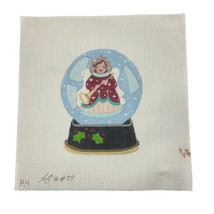Hand-Painted Needlepoint Canvas Snow Globe Angel Trumpet SC #29 Small 8x... - $33.73