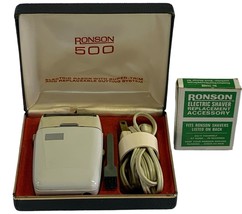 Vintage RONSON 500 Electric Shaver Razor in Case with Bonus Replacement ... - $35.99