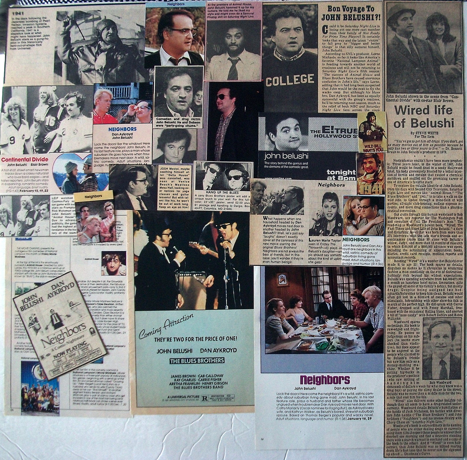 JOHN BELUSHI ~ 24 Color and B&amp;W Vintage CLIPPINGS, Articles from 1978-1983 - $6.67