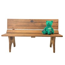 Decorative Country Farmhouse Wooden Park Patio Bench Chair Doll Teddy Bear Plush - £39.56 GBP