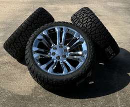 Chrome 7 Split Spoke 22&quot; Wheels Blackhawk R/T Tires Chevy Tahoe Silverado Set 4 - £1,561.57 GBP