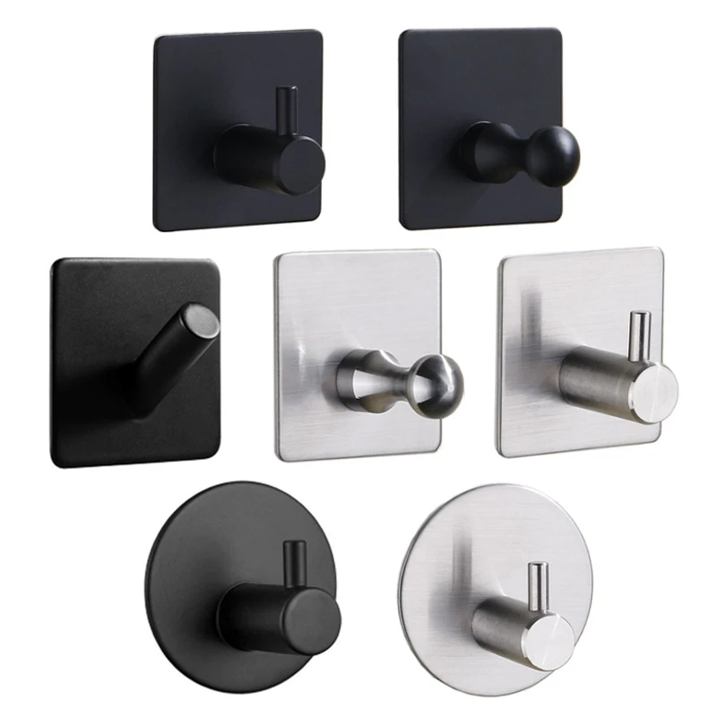 House Home 1pcs Black Robe Hook Wall Hook Towel Hook for Bathroom 304 Stainless  - £19.98 GBP