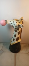 Giraffe Blowing Pink Bubble Gum Head Vase  - £15.77 GBP