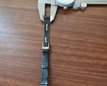 vintage NOS MCM 4CM black genuine leather watch strap silver buckle #10 - £10.90 GBP