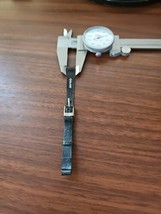 vintage NOS MCM 4CM black genuine leather watch strap silver buckle #10 - £11.05 GBP