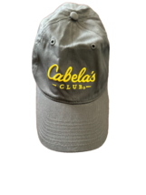 Cabella&#39;s Baseball Hat Cap Gray Strapback Yellow Embroidered Preowned - £6.09 GBP