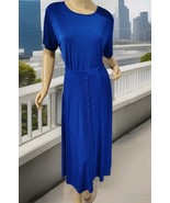 Pretty Made In USA Ladies Midi Skirt Stretch Royal Blue Medium - $250.96 MXN