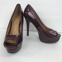 Heart In D Burgundy Peep Toe High Heel Platform Stiletto Shoes Size 6 - £26.10 GBP