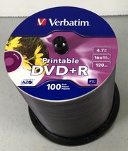 98 Verbatim Blank 16X DVD-R Dvdr White Inkjet Printable 4.7GB 16x 120 Minutes - £15.94 GBP