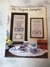 1995 THE NUTMEG NEEDLE CROSS STITCH CHART LEAFLET The Teapot Sampler - $12.92