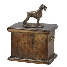 Urn for dog’s ashes with a Schnauzer uncropped statue, ART-DOG - £159.79 GBP