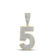 10kt Two-tone Gold Mens Round Diamond Number 5 Charm Pendant 3/4 Cttw - £790.63 GBP
