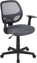 Mid-Back Gray Mesh Swivel Ergonomic Task Office Chair With Arms By Flash - £62.10 GBP