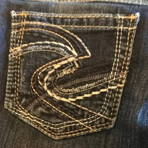 Womens Silver Twisted Capri jeans -- good condition image 5