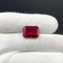 Natural Emerald Shape Red Colour Ruby Gemstone Maanik Gemstone Birthstone Gift - £63.30 GBP