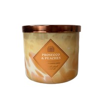 Bath &amp; Body Works Prosecco &amp; Peaches Scented 3 Wick Candle 14.5 oz - £28.24 GBP