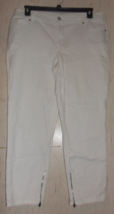 Excellent Womens Chico&#39;s Platinum Denim 5 Pocket Ivory Ankle Crop Size 2.5 (14) - £25.59 GBP