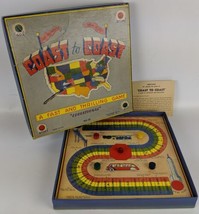 Vintage 1939 COAST TO COAST #18 Educational Board Game by Master Toy Co. - £35.97 GBP